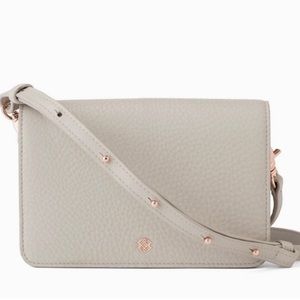 Dagne Dover Andra Leather Crossbody Medium in Bone